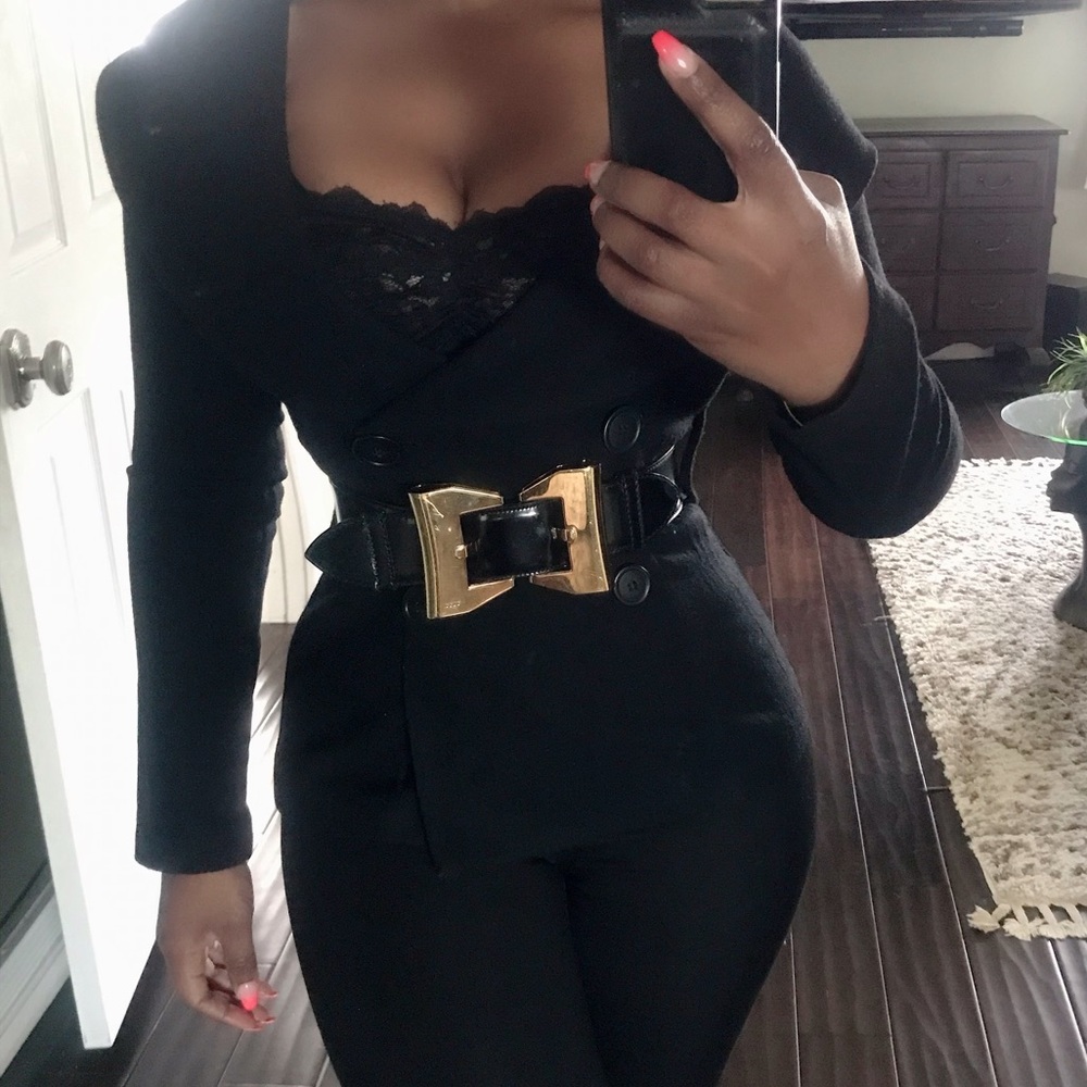 Vintage Black Double Breasted Blazer